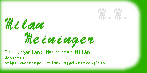 milan meininger business card